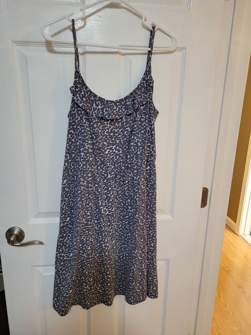 LOFT Purple and White Animal Print Dress